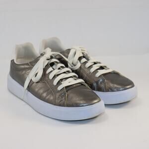 Cole Haan GrandPro Metallic Leather Sneakers Silver Women’s 10B
